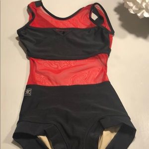 Red and Black Dance Leotard